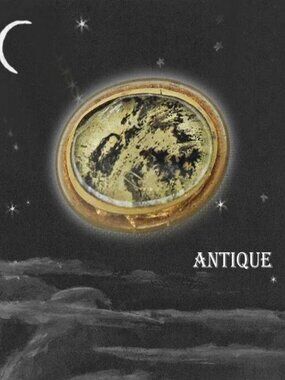 Antique Shirt Stud Button, Moss Agate Gemstone, Brass Setting